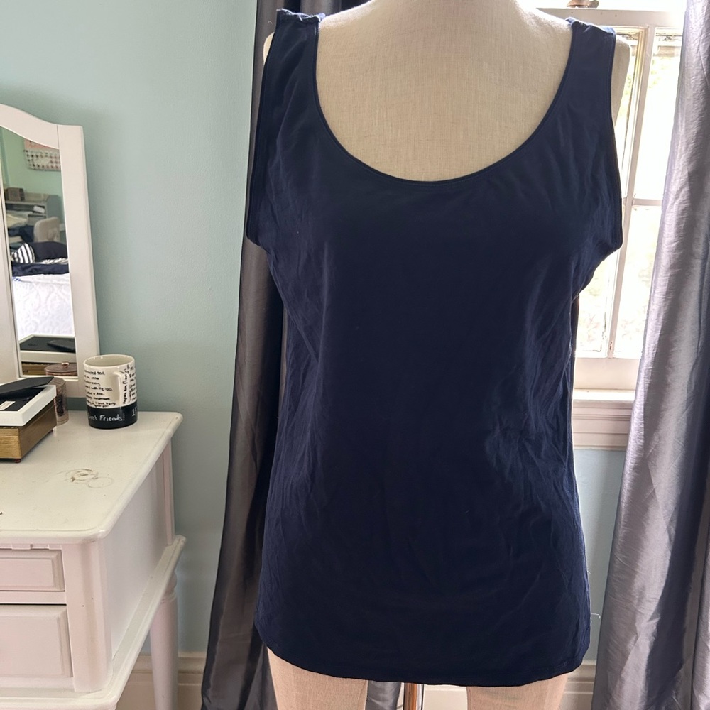 Ellen Tracy Navy Blue Women's Tank  Top Large